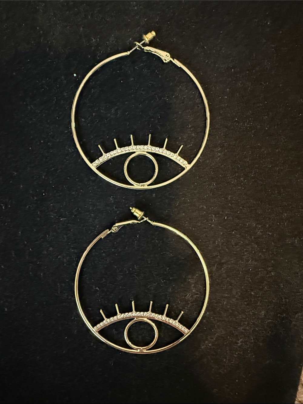 Gold Eye Hoop Earrings for Women - Elegant Eye Motif